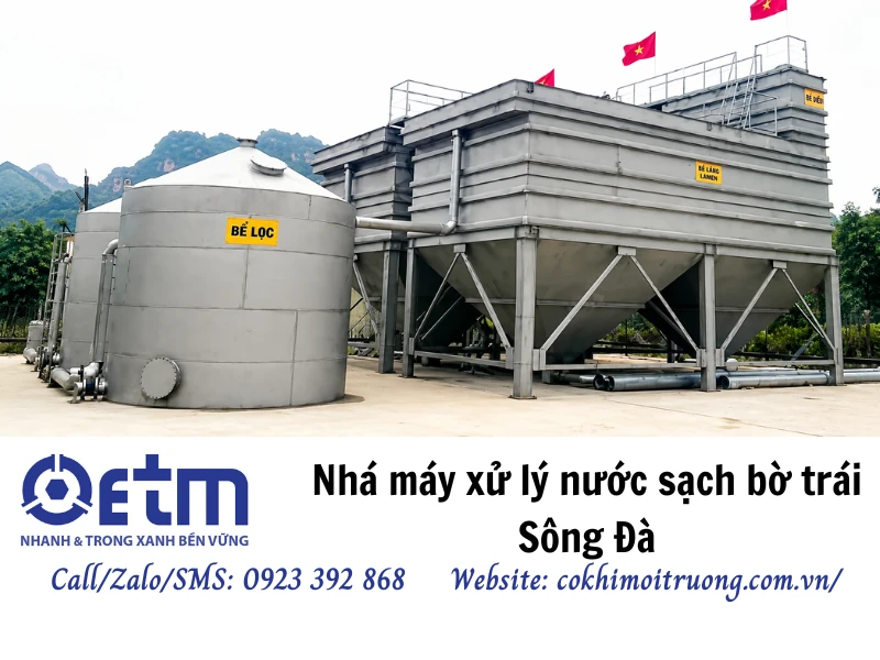 Nhá máy xử lý nước sạch bờ trái Sông Đà